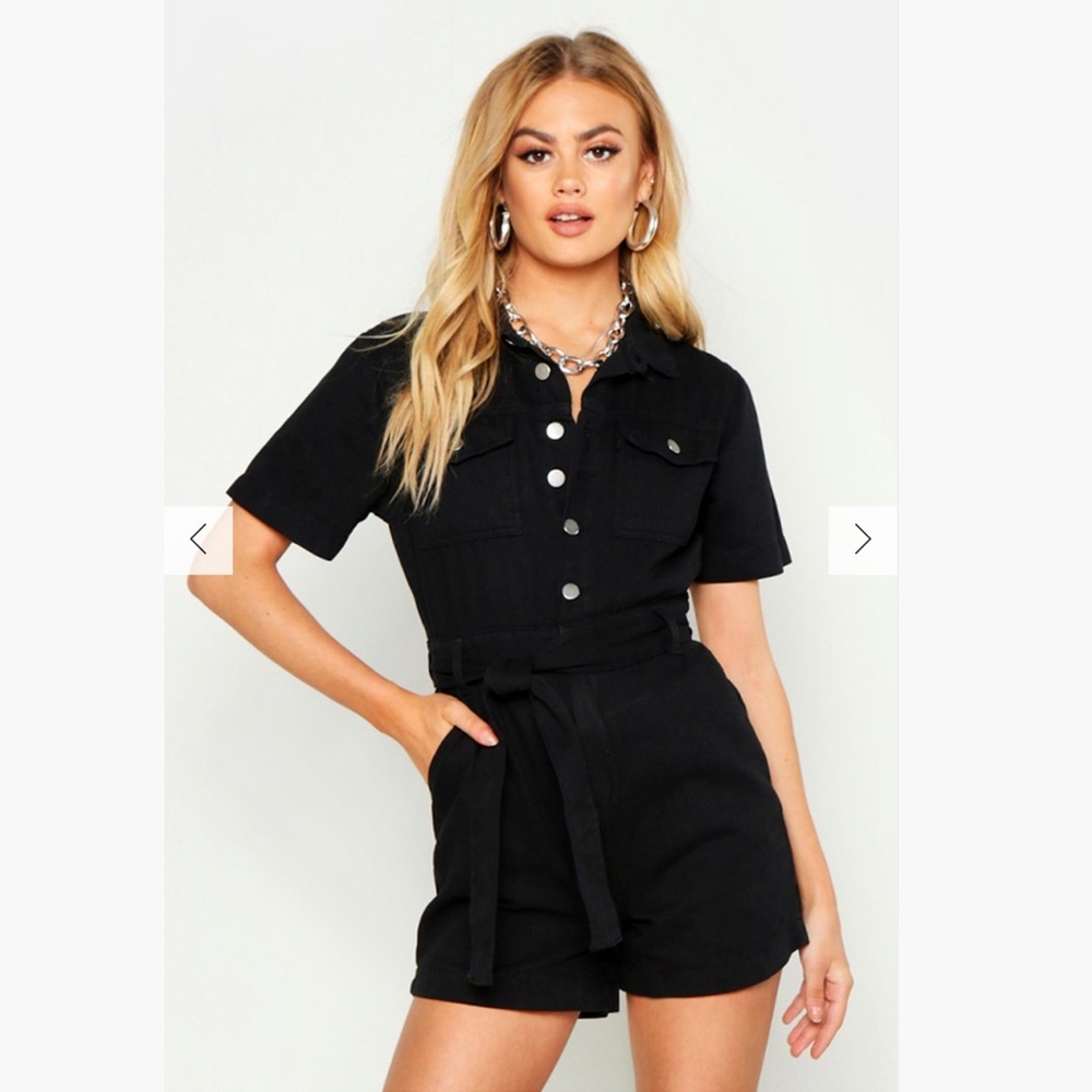 Boohoo Tie Waist Romper
